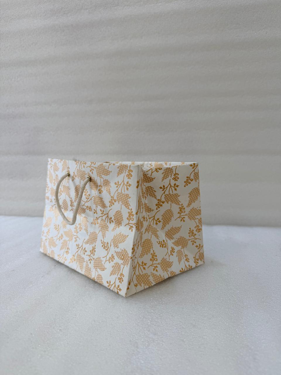 Gold Leaf Design Handmade Paper Bag