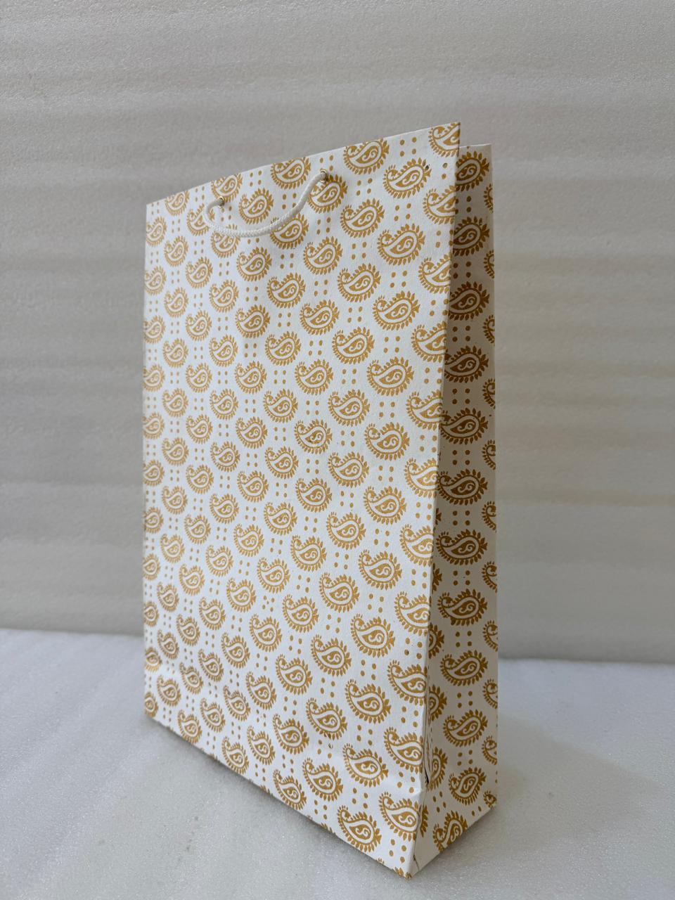 Golden Paisley Design Paper Gift Bag