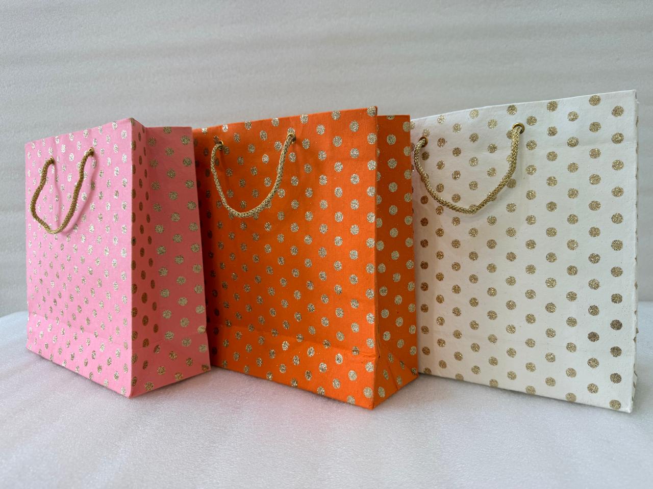 Handmade Gold Printed Paper Bag